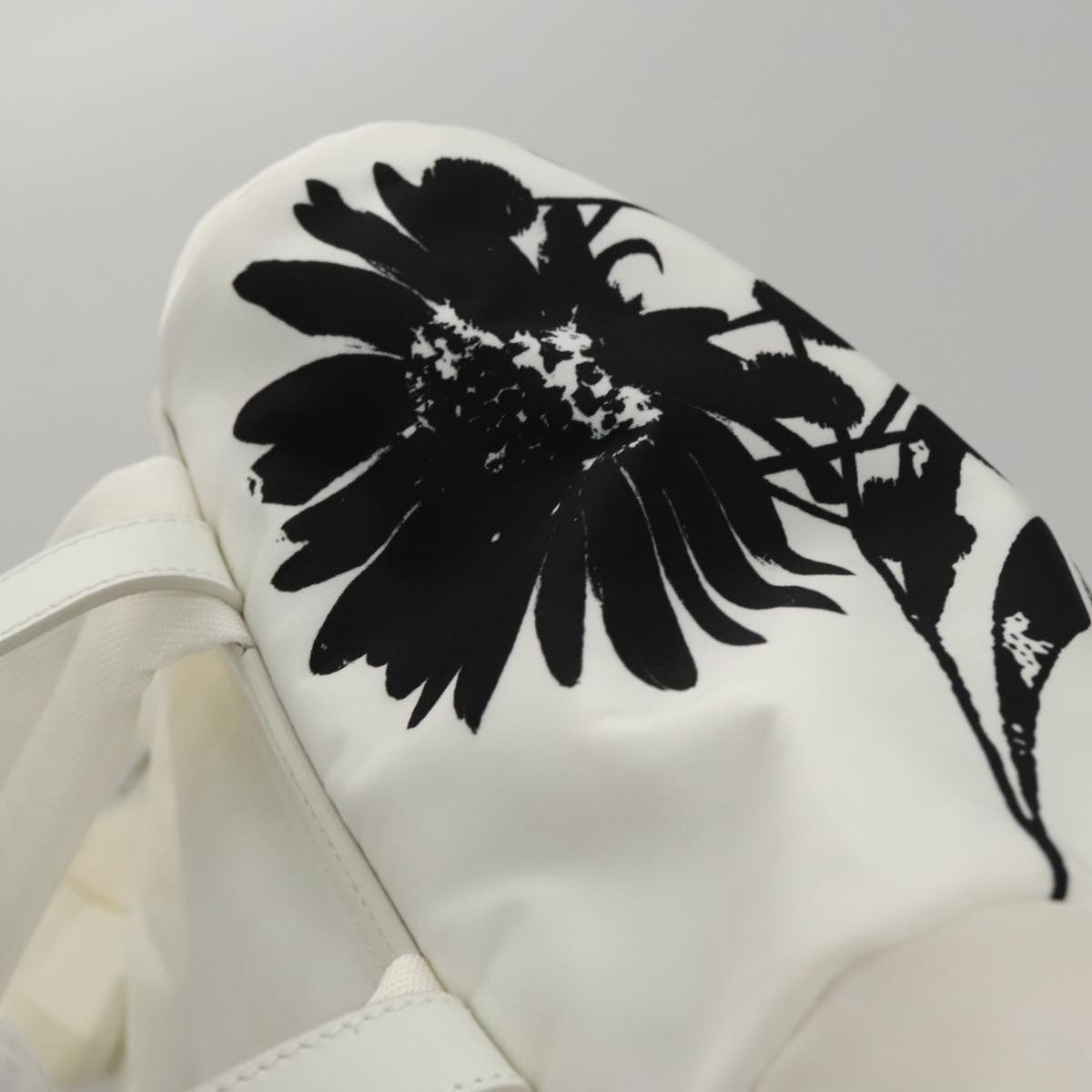 PRADA Backpack Nylon White Silver Auth 105813V