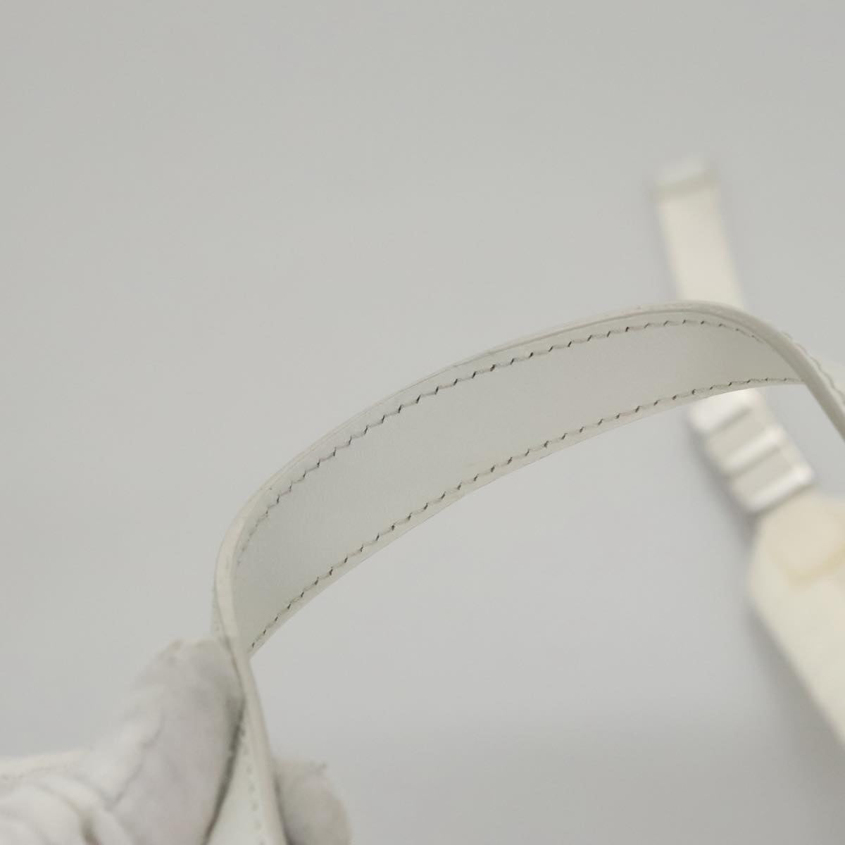 PRADA Backpack Nylon White Silver Auth 105813V