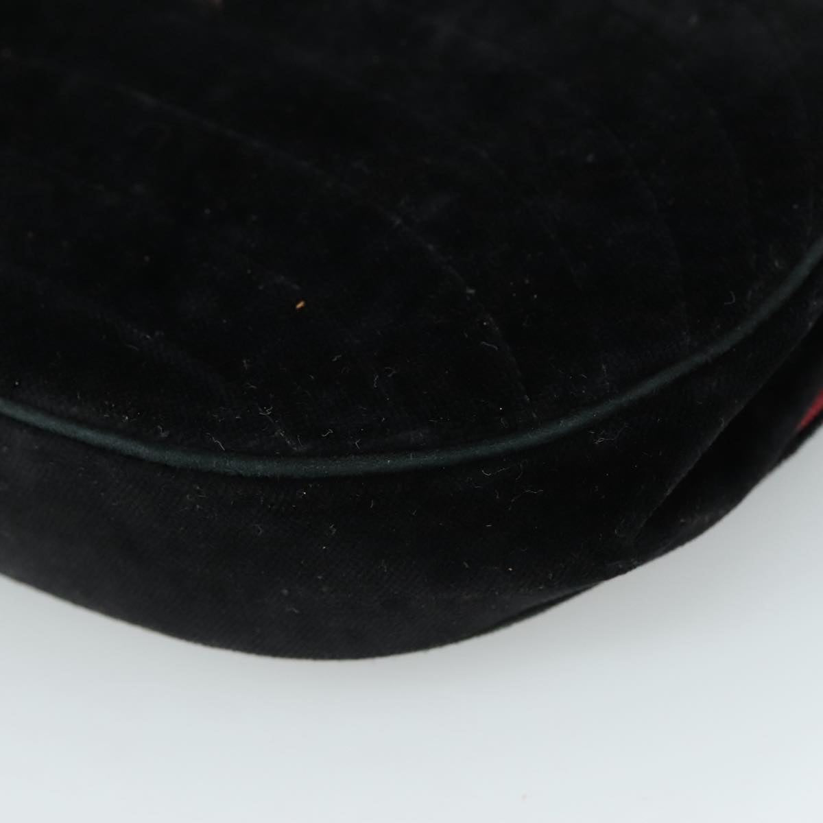 CHANEL Chain Shoulder Bag Suede Black CC Auth 105831