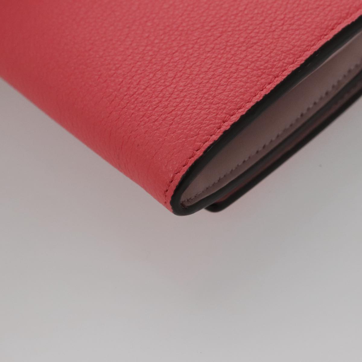 FENDI Peek A Boo Long Wallet Leather Pink 8M0427 Auth 105907V