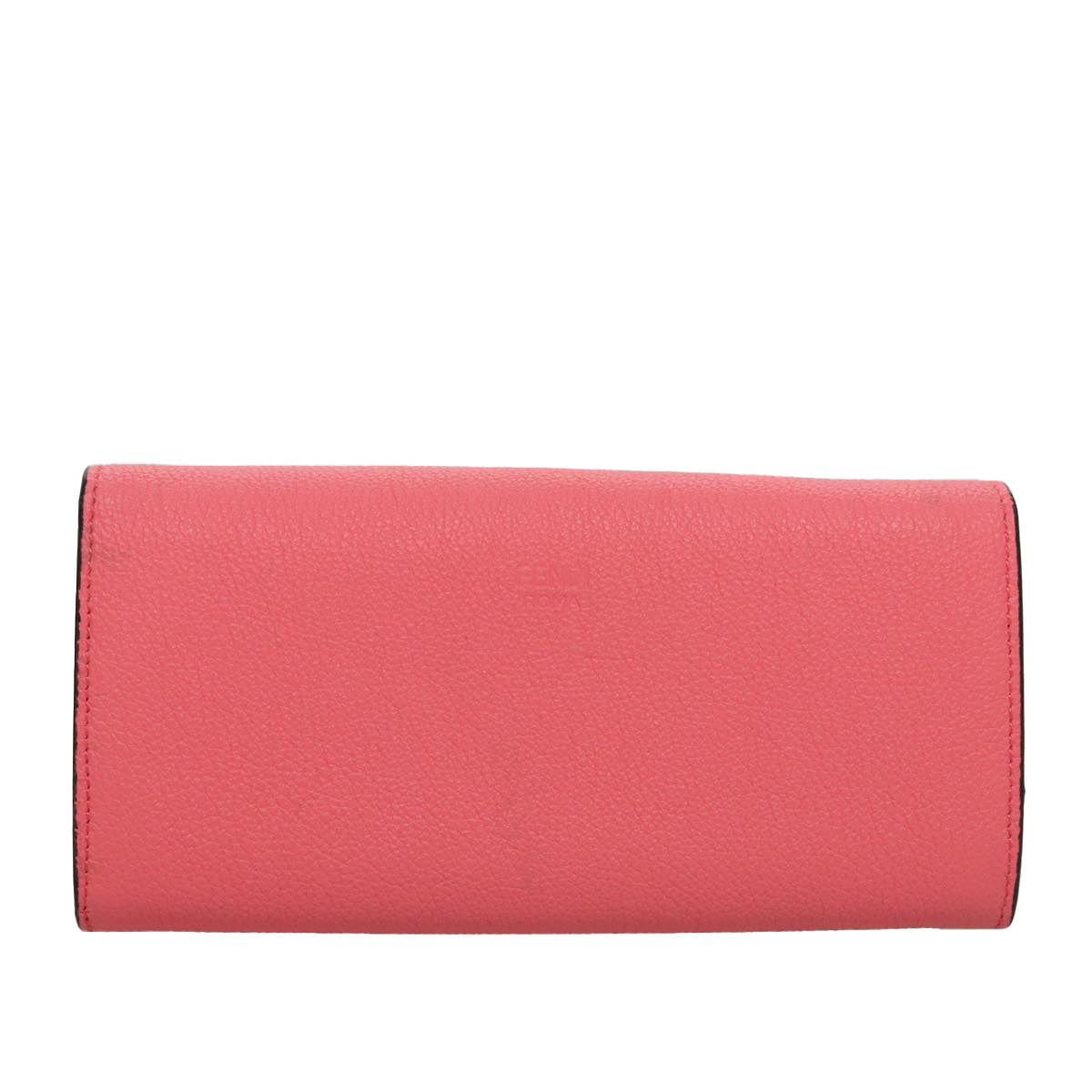 FENDI Peek A Boo Long Wallet Leather Pink 8M0427 Auth 105907V