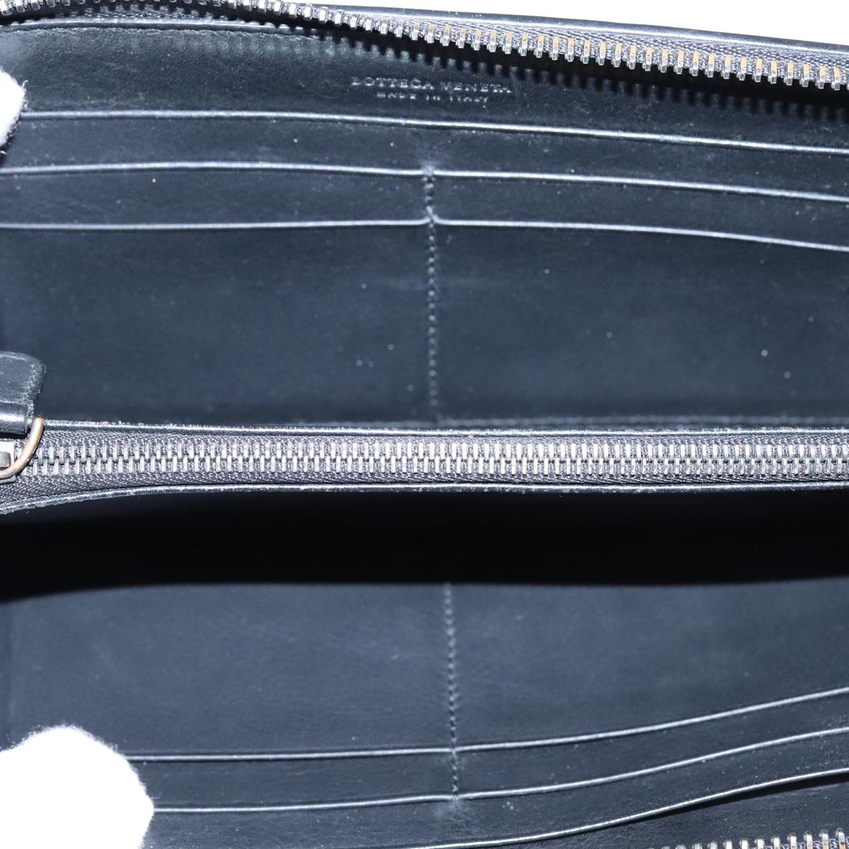 BOTTEGA VENETA INTRECCIATO Long Wallet Leather Black Auth 105910