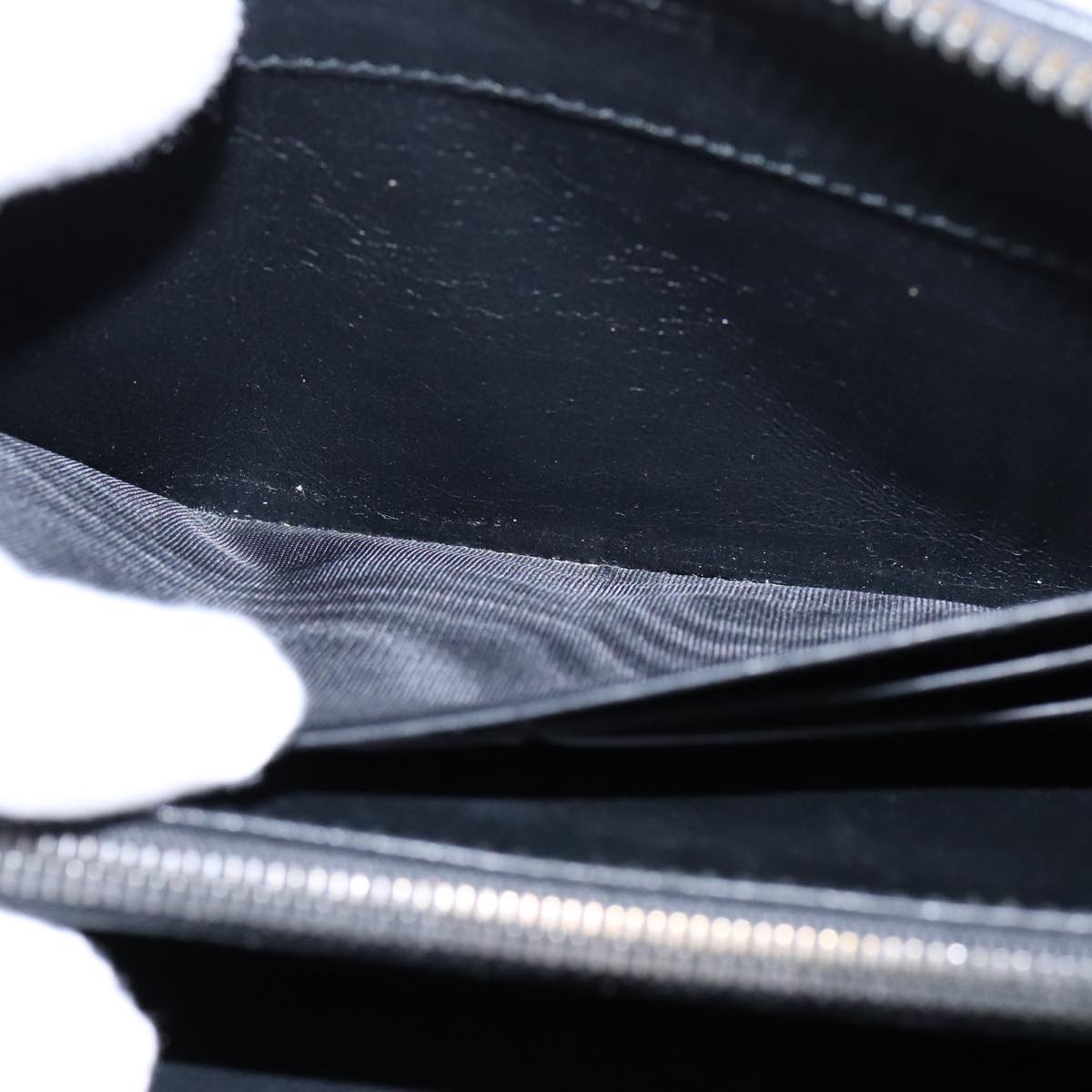 BOTTEGA VENETA INTRECCIATO Long Wallet Leather Black Auth 105910