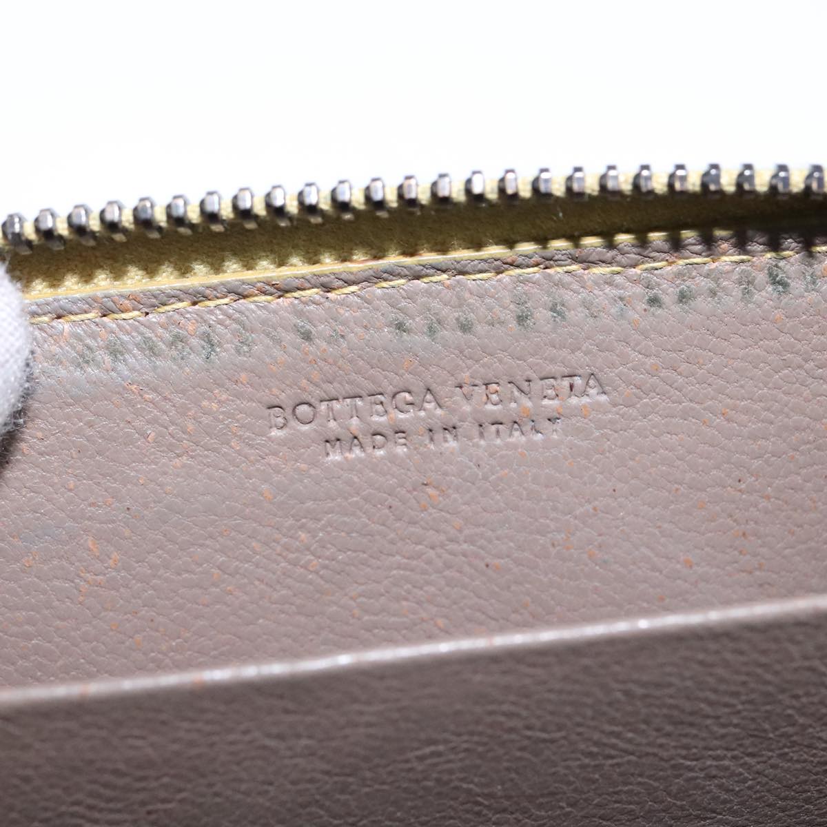 BOTTEGA VENETA INTRECCIATO Coin Purse Leather Yellow Auth 105913