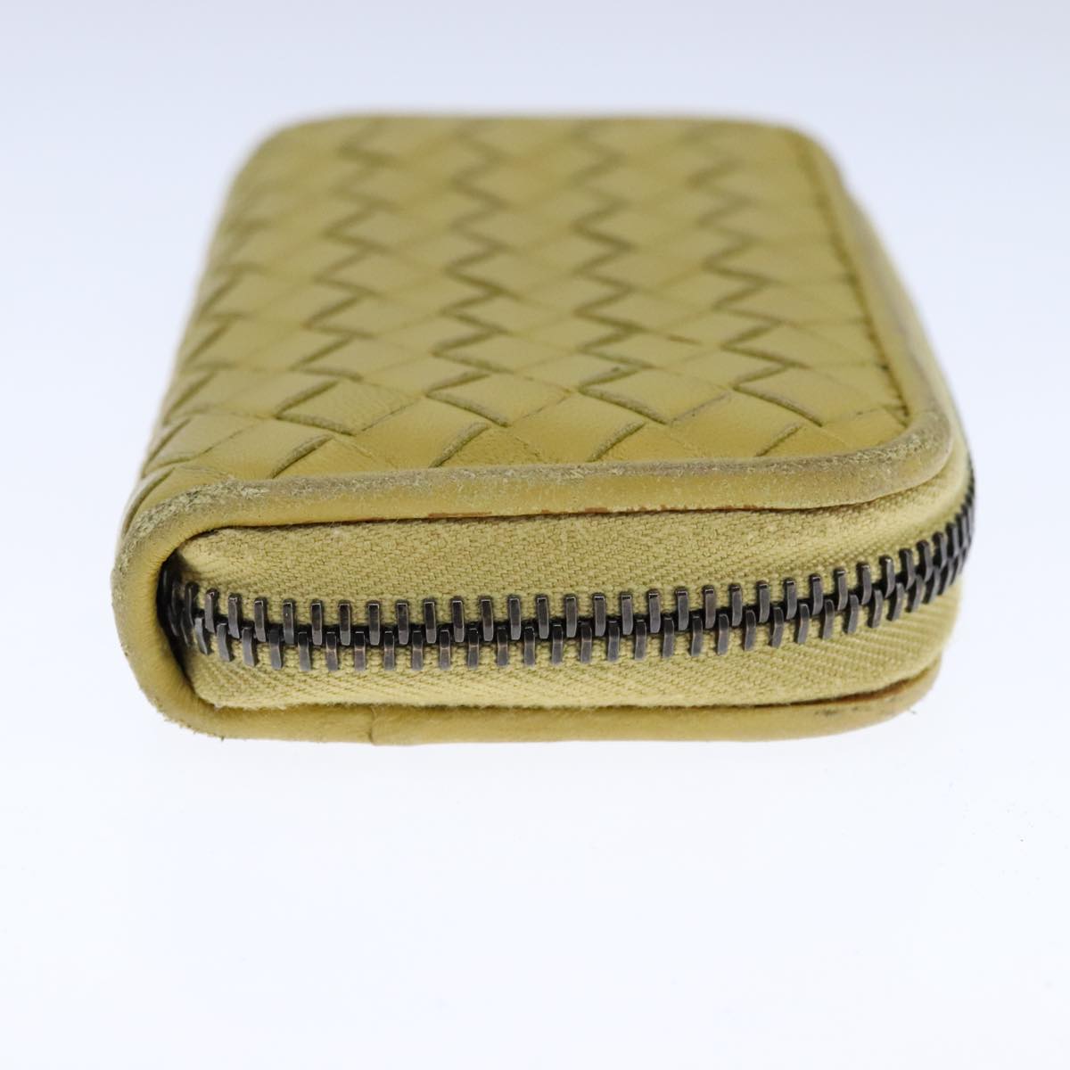 BOTTEGA VENETA INTRECCIATO Coin Purse Leather Yellow Auth 105913