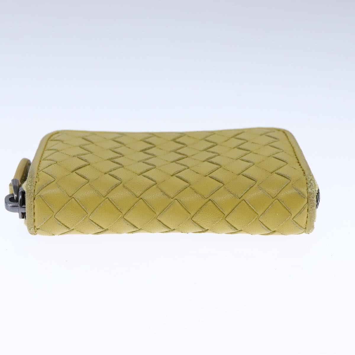 BOTTEGA VENETA INTRECCIATO Coin Purse Leather Yellow Auth 105913