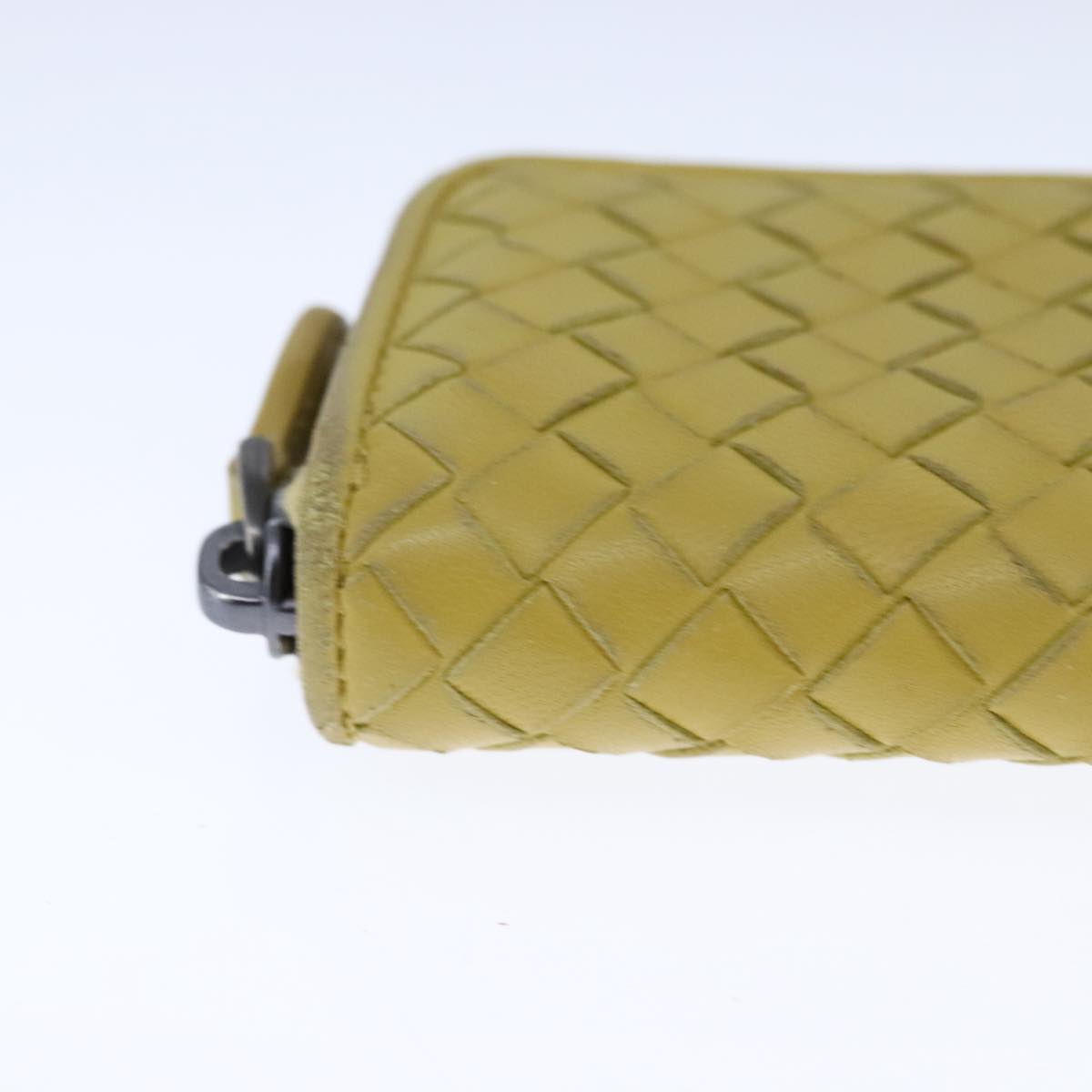 BOTTEGA VENETA INTRECCIATO Coin Purse Leather Yellow Auth 105913