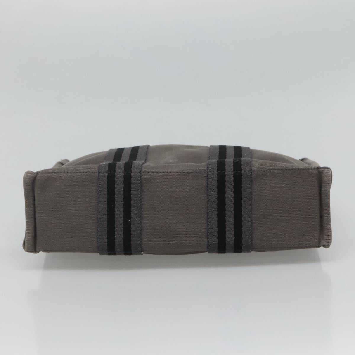 HERMES Fourre Tout PM Tote Bag Canvas Gray Auth 105922
