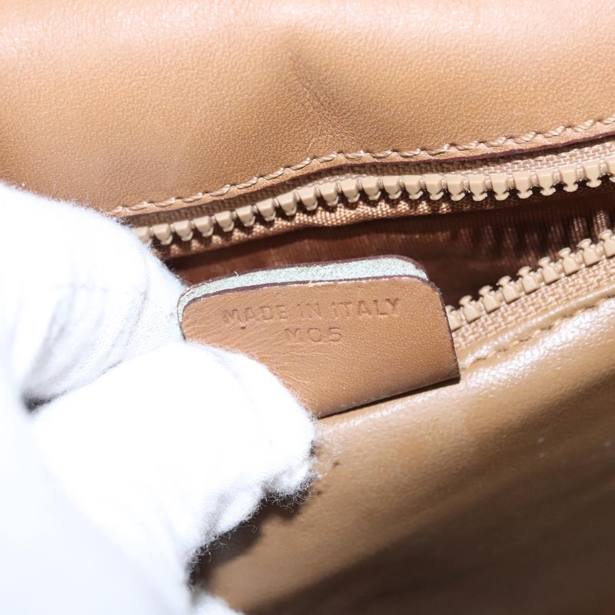 CELINE Macadam Canvas Shoulder Bag Beige Auth 105935