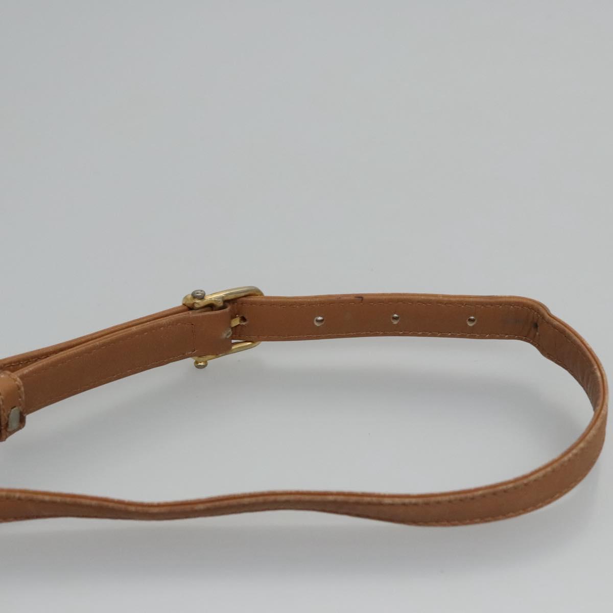 CELINE Macadam Canvas Shoulder Bag Beige Auth 105935