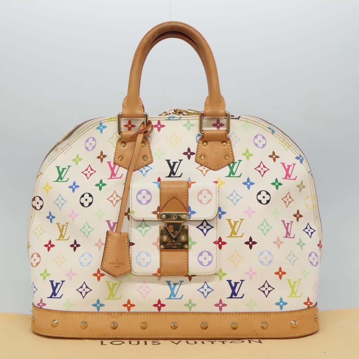 LOUIS VUITTON Monogram Multicolor Alma GM Hand Bag White M40441 LV Auth 105944V
