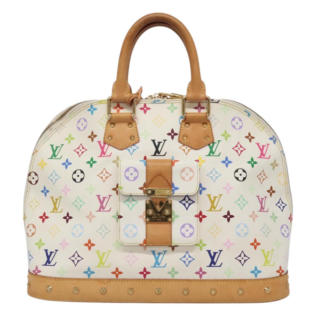 LOUIS VUITTON Monogram Multicolor Alma GM Hand Bag White M40441 LV Auth 105944V