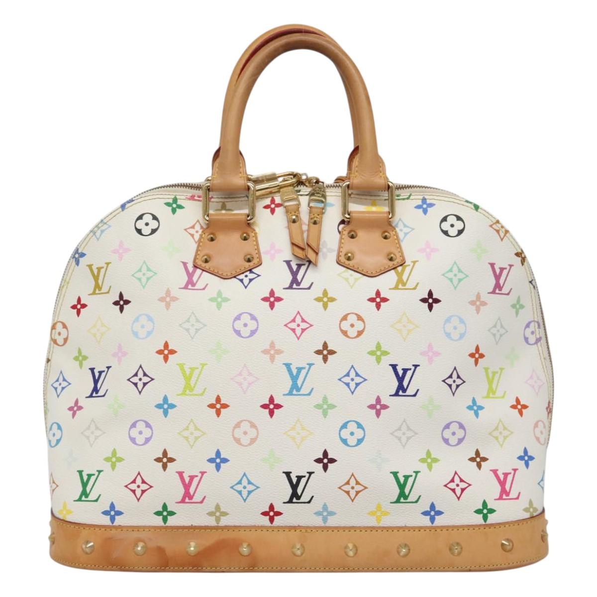 LOUIS VUITTON Monogram Multicolor Alma GM Hand Bag White M40441 LV Auth 105944V