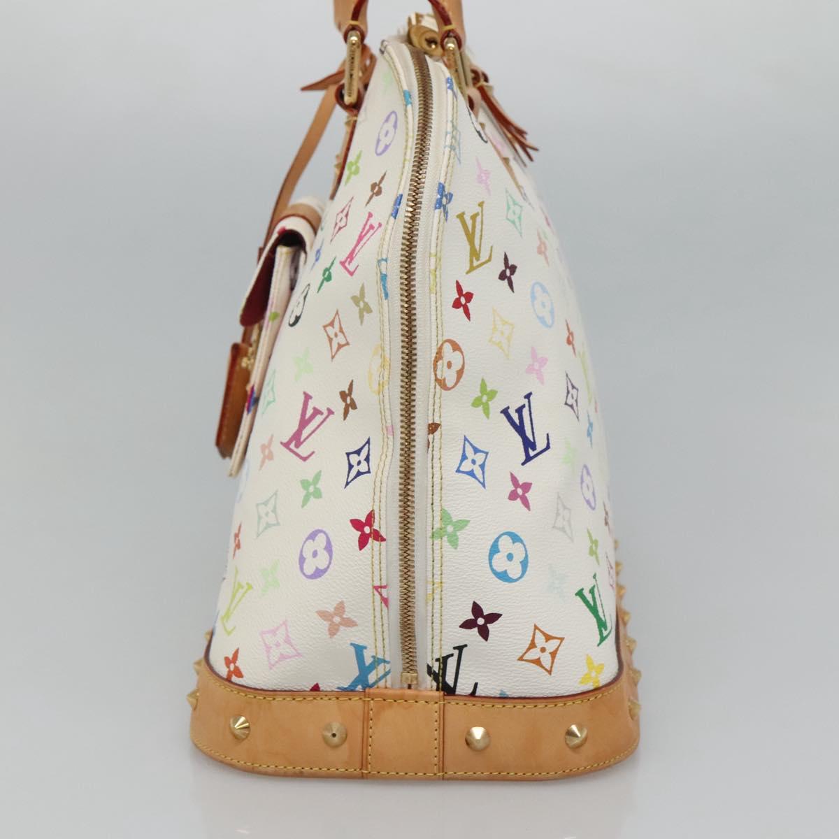 LOUIS VUITTON Monogram Multicolor Alma GM Hand Bag White M40441 LV Auth 105944V