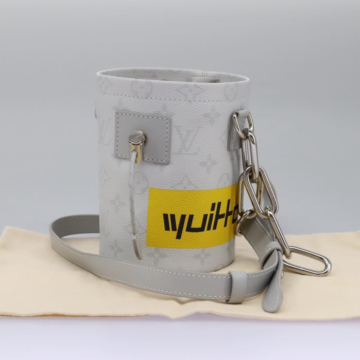 LOUIS VUITTON Monogram White Chalk Nanobag Shoulder Bag Gray M44631 Auth 105949A