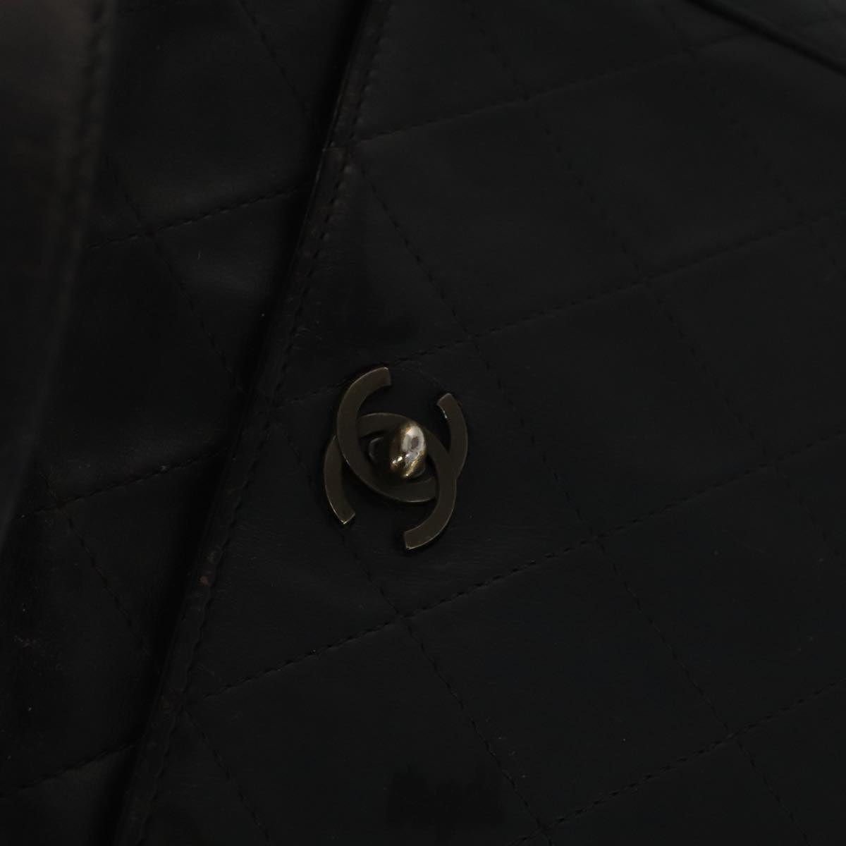 CHANEL Matelasse Shoulder Bag Leather Black CC Auth 105958