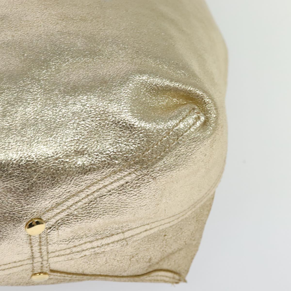 TIFFANY&Co. Reversible Tote Bag Leather Suede Gold Tone Auth 105966