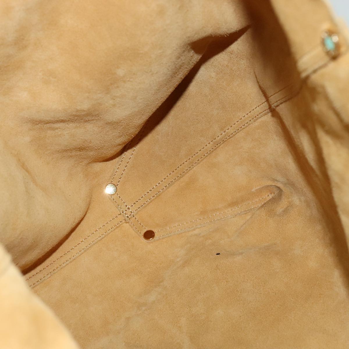 TIFFANY&Co. Reversible Tote Bag Leather Suede Gold Tone Auth 105966