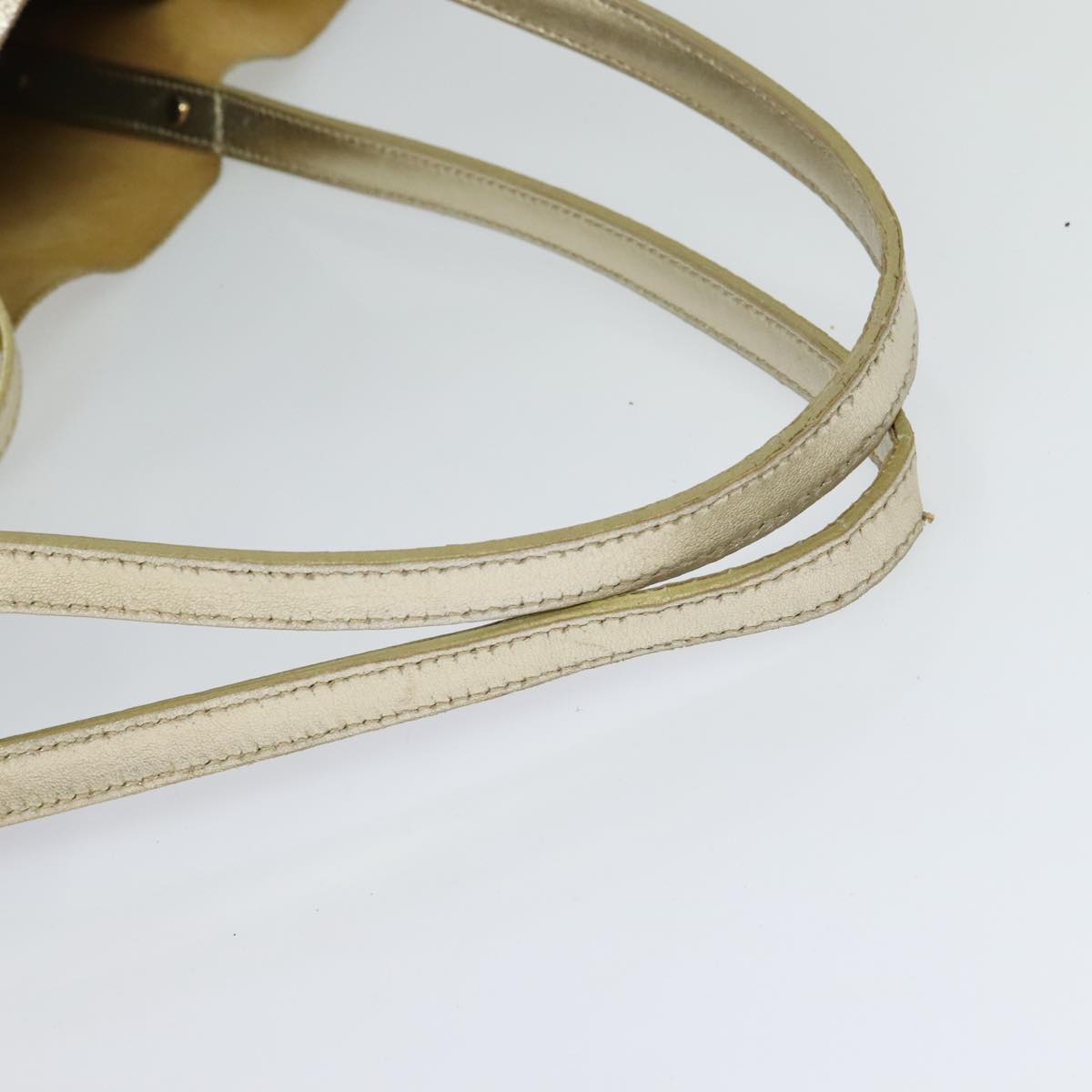 TIFFANY&Co. Reversible Tote Bag Leather Suede Gold Tone Auth 105966