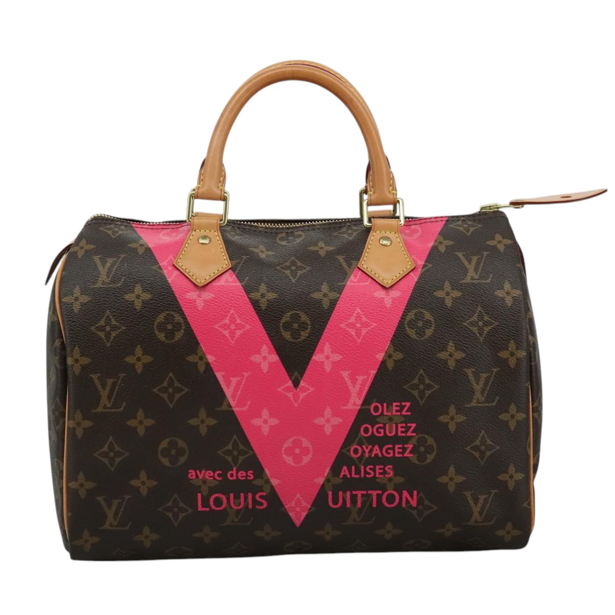 LOUIS VUITTON Monogram V Line Speedy 30 Hand Bag M41533 LV Auth 105968A