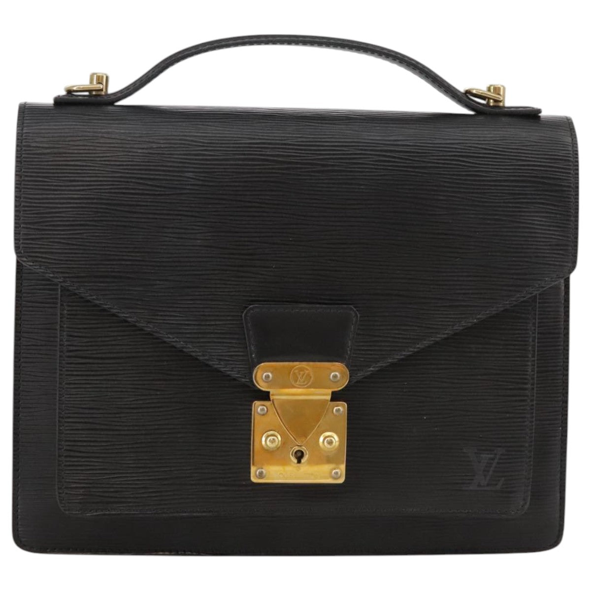 LOUIS VUITTON Epi Monceau 28 Hand Bag Black M52122 LV Auth 106088