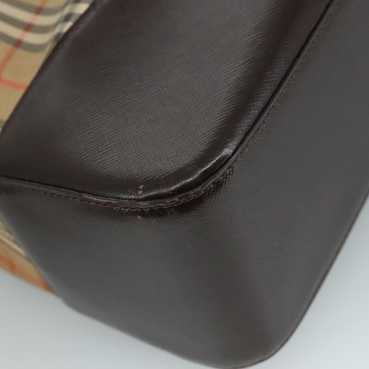 BURBERRY Nova Check Shoulder Bag Canvas Beige Auth 106188