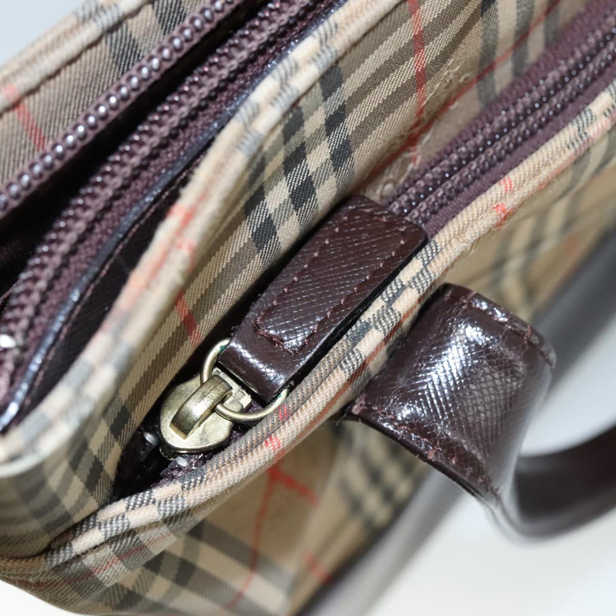 BURBERRY Nova Check Shoulder Bag Canvas Beige Auth 106188