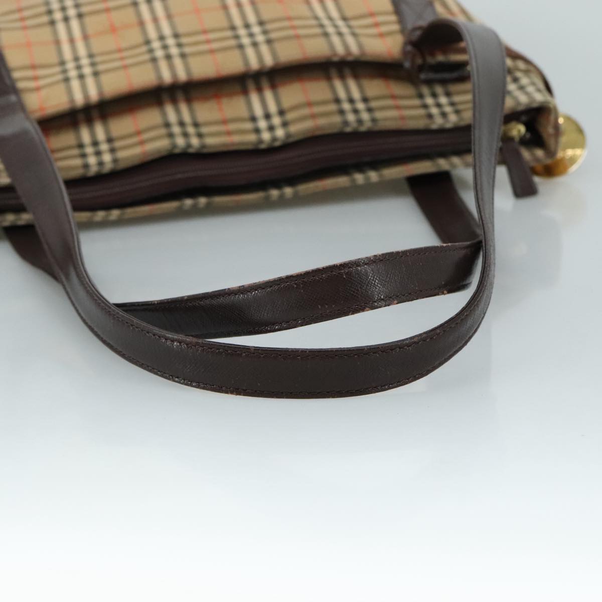 BURBERRY Nova Check Shoulder Bag Canvas Beige Auth 106188