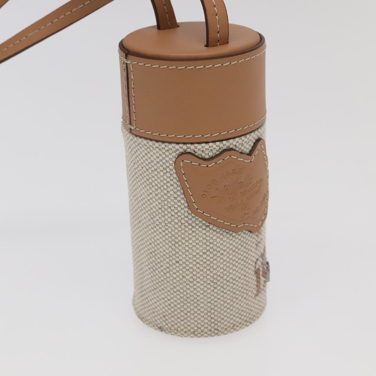 Christian Dior Roller Pouch Cactus Jack Canvas Leather Beige Auth 106248V