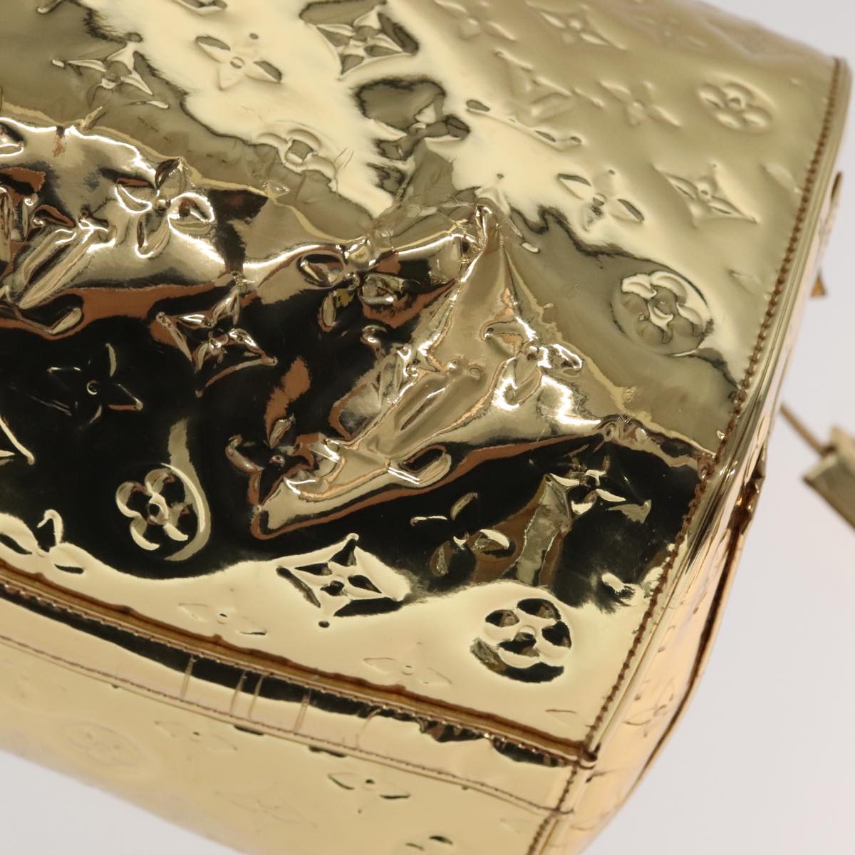 LOUIS VUITTON Monogram Miroir Speedy 35 Hand Bag Gold M95785 LV Auth 106299SM