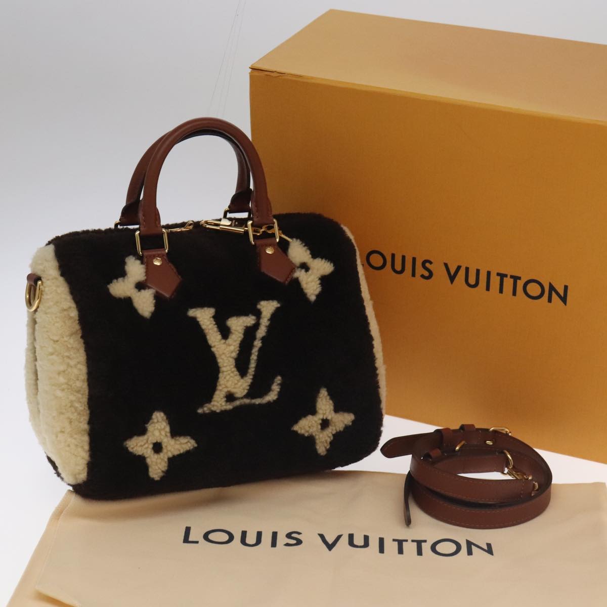 LOUIS VUITTON Monogram Teddy Speedy Bandouliere 25 Bag 2way M55422 Auth 106300SM