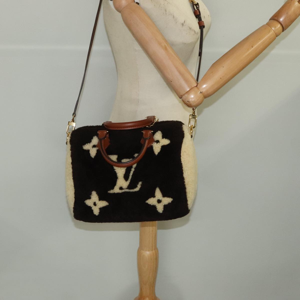 LOUIS VUITTON Monogram Teddy Speedy Bandouliere 25 Bag 2way M55422 Auth 106300SM