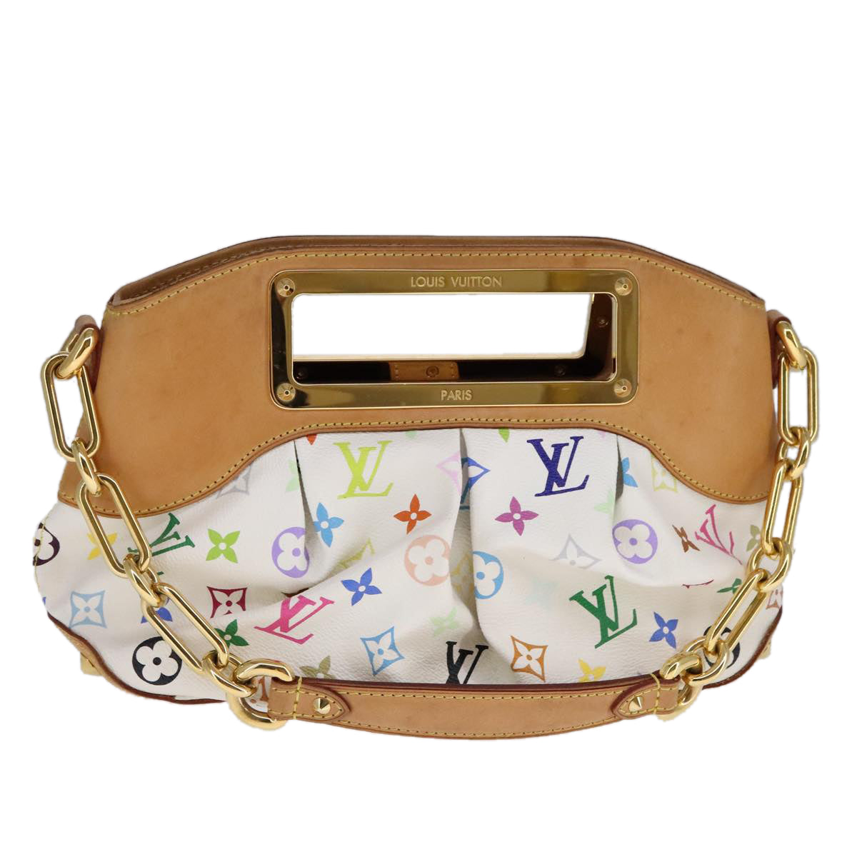 LOUIS VUITTON Monogram Multicolor Judy PM Shoulder Bag White M40257 Auth 106321AV