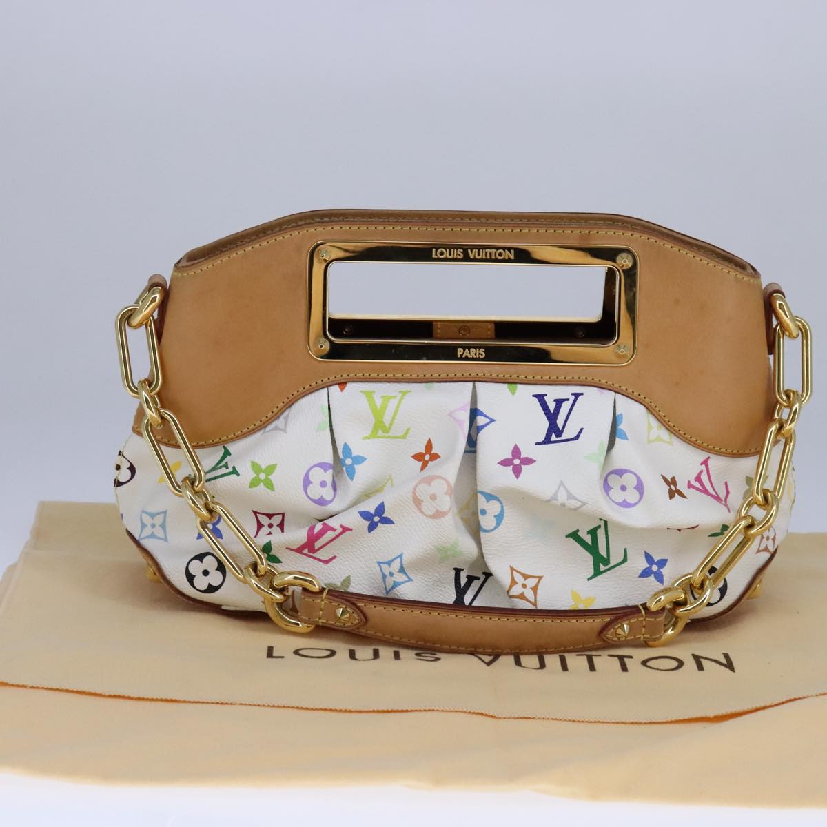 LOUIS VUITTON Monogram Multicolor Judy PM Shoulder Bag White M40257 Auth 106321AV
