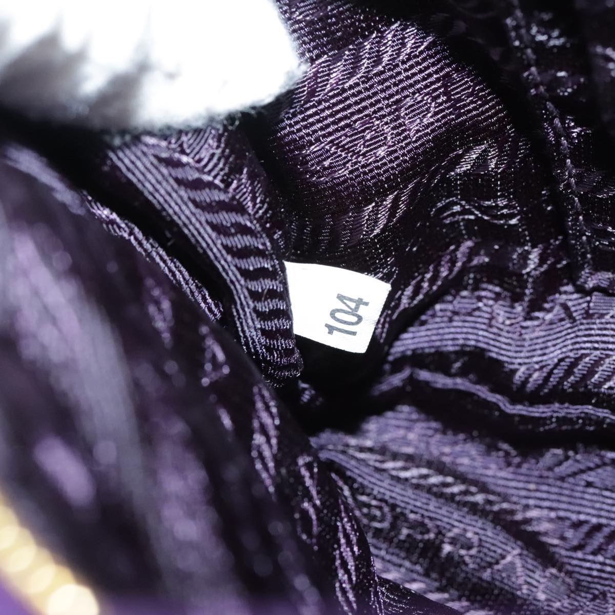 PRADA Accessory Pouch Nylon Purple Gold Auth 106340