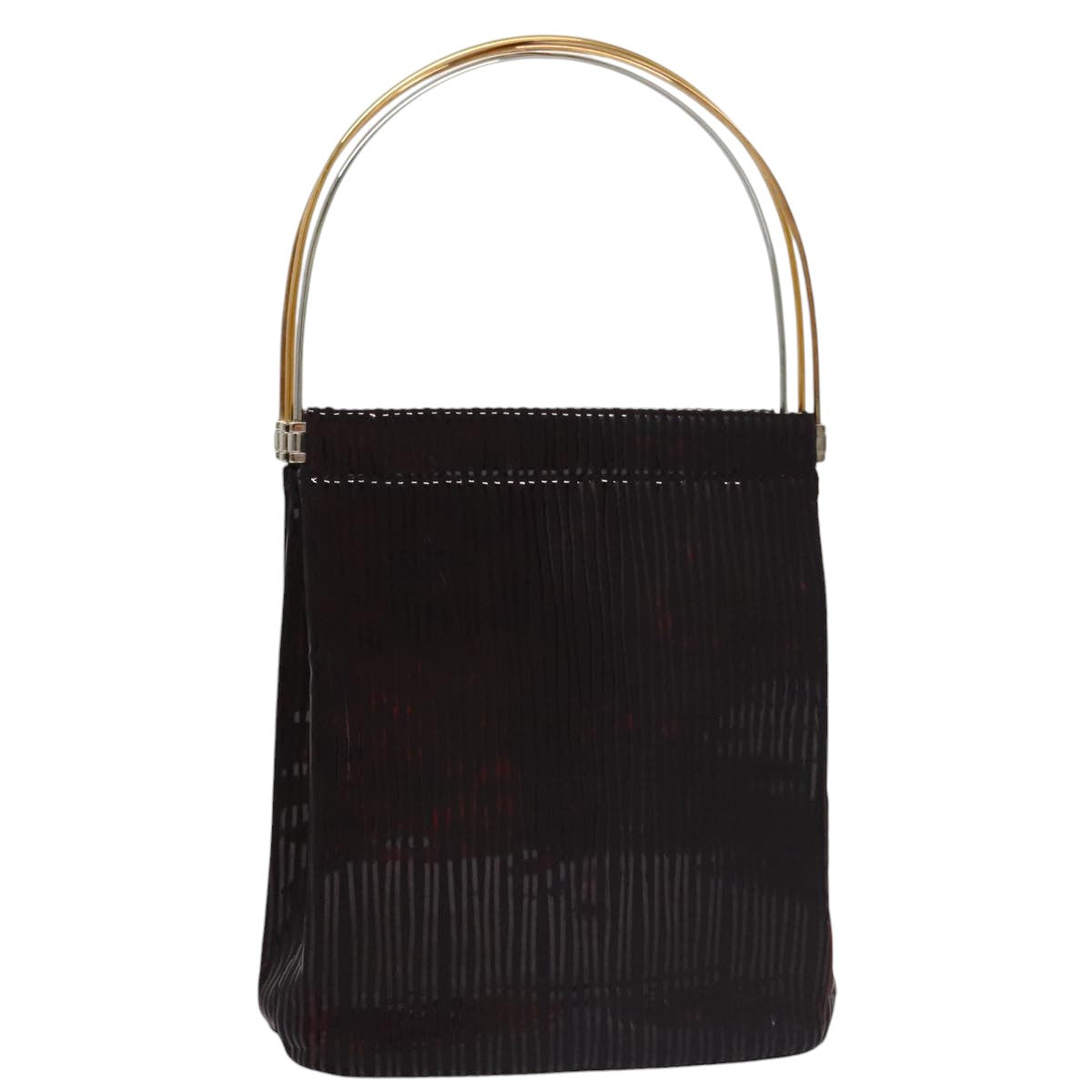 CARTIER Hand Bag Nylon Black Auth 106358