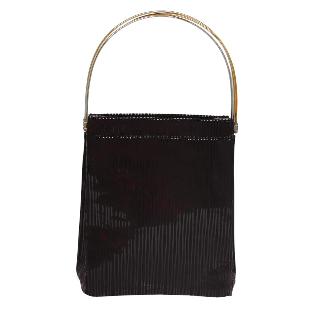 CARTIER Hand Bag Nylon Black Auth 106358