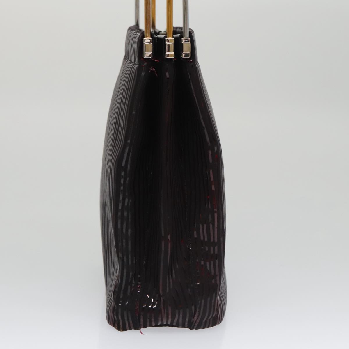 CARTIER Hand Bag Nylon Black Auth 106358
