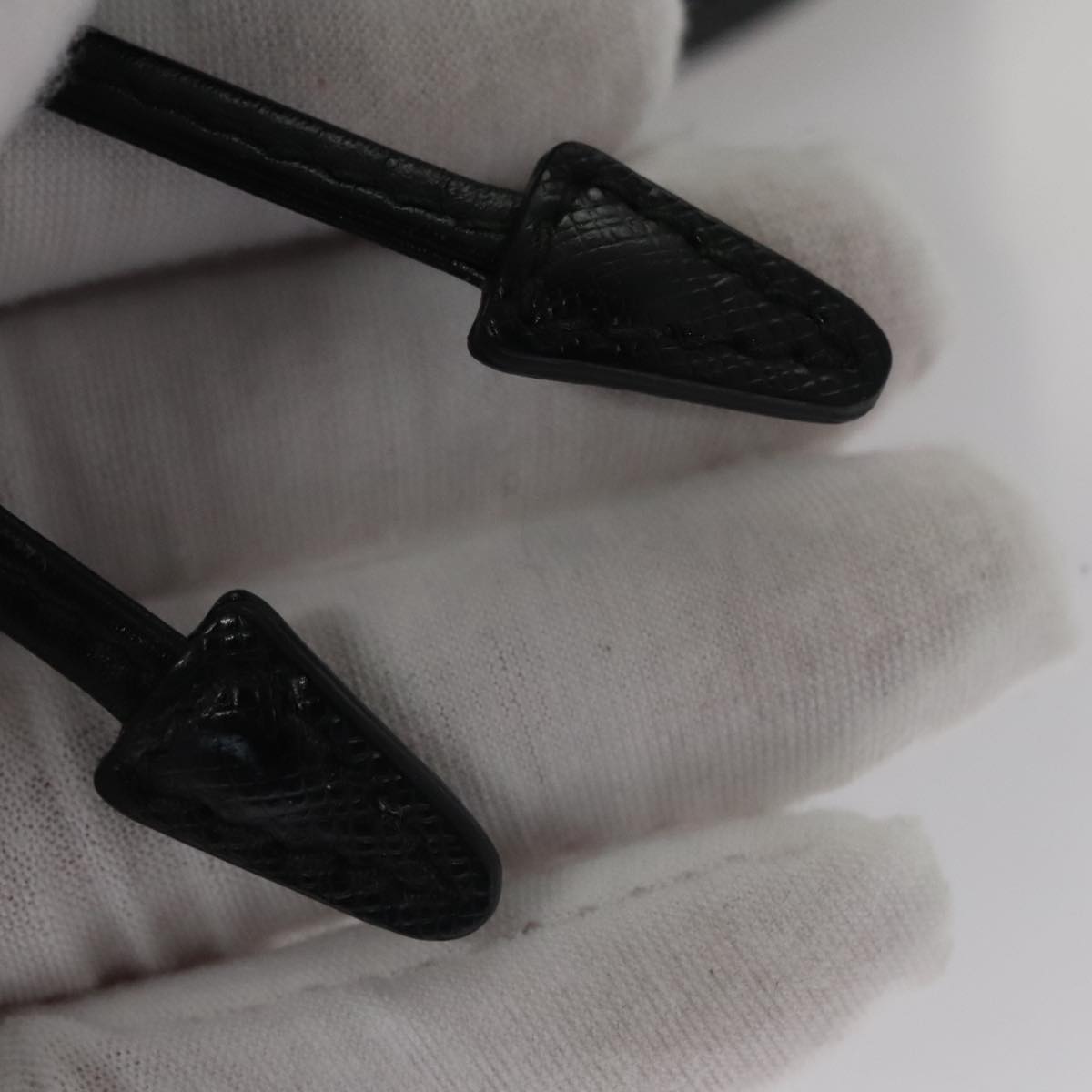 PRADA Hand Bag Leather 2way Black Gold Auth 106451AV