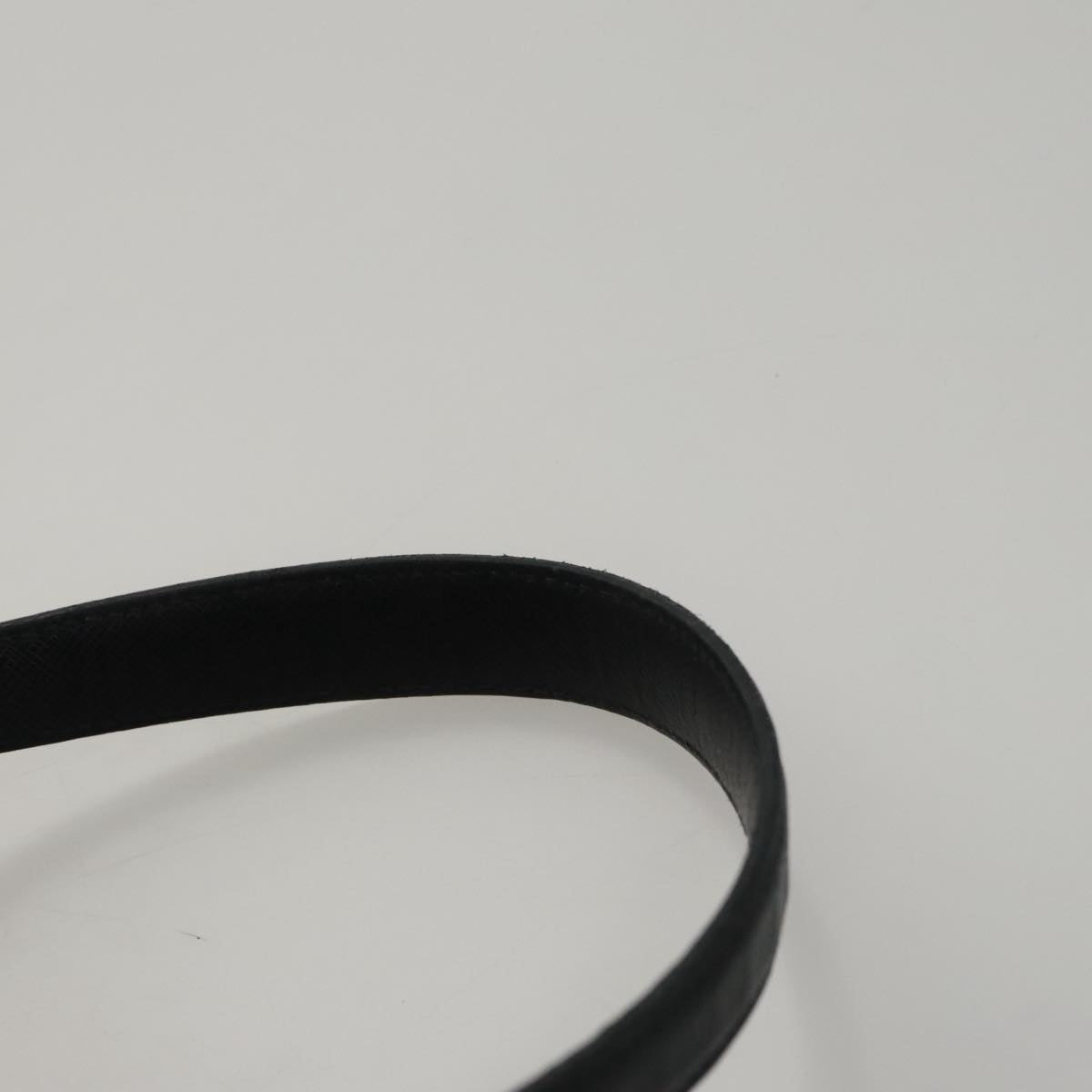 PRADA Hand Bag Leather 2way Black Gold Auth 106451AV