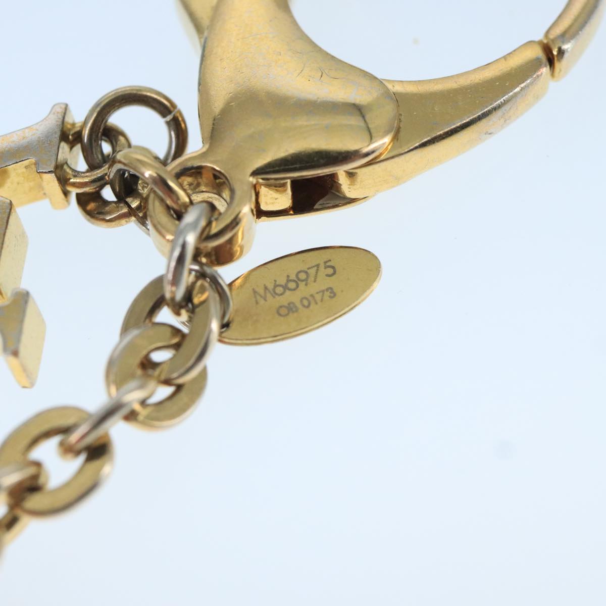 LOUIS VUITTON Hollow Flower Key Holder Gold M66975 LV Auth 106635M