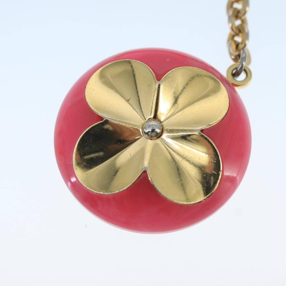 LOUIS VUITTON Hollow Flower Key Holder Gold M66975 LV Auth 106635M
