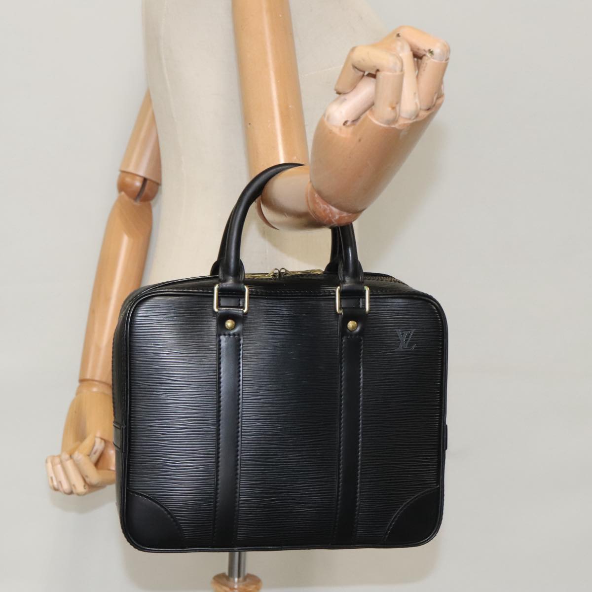 LOUIS VUITTON Epi Hand Bag SPO Black LV Auth 106723SV