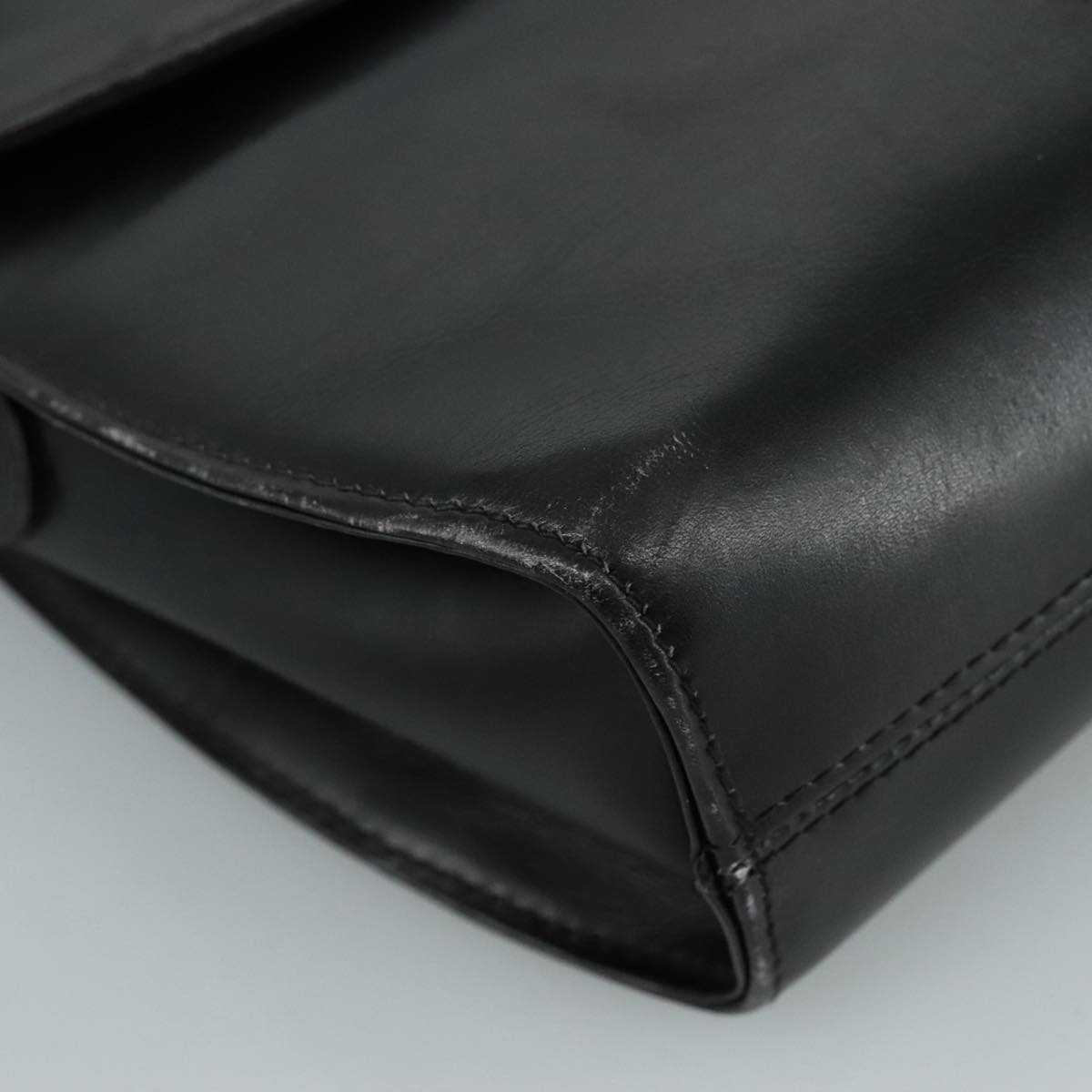 Salvatore Ferragamo Gancini Shoulder Bag Leather Black Auth 106734