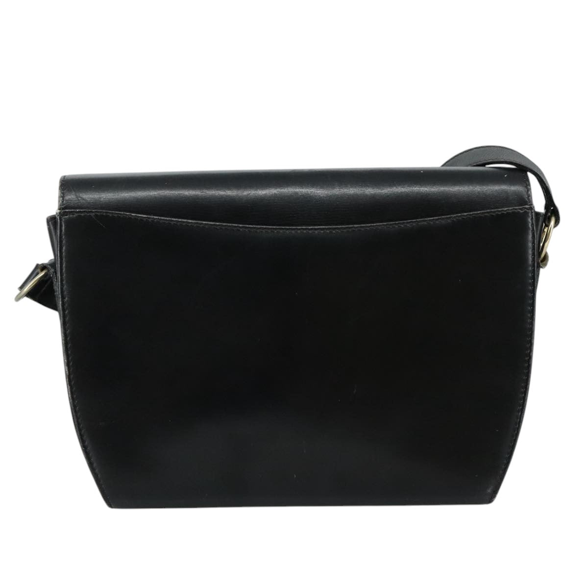 Salvatore Ferragamo Gancini Shoulder Bag Leather Black Auth 106734