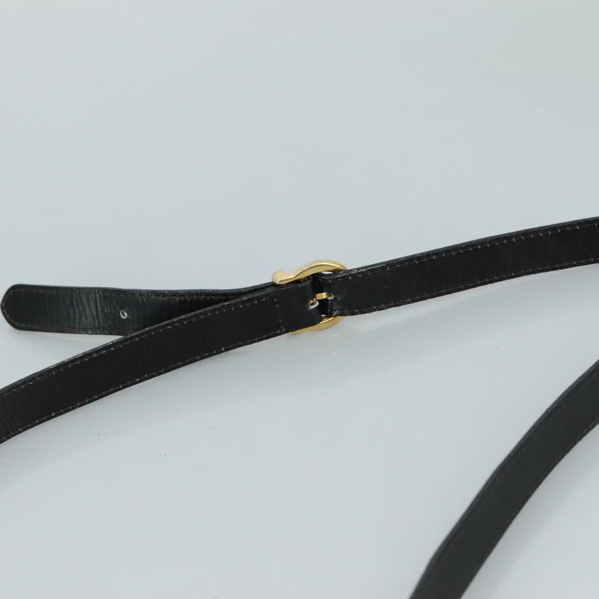 Salvatore Ferragamo Gancini Shoulder Bag Leather Black Auth 106734