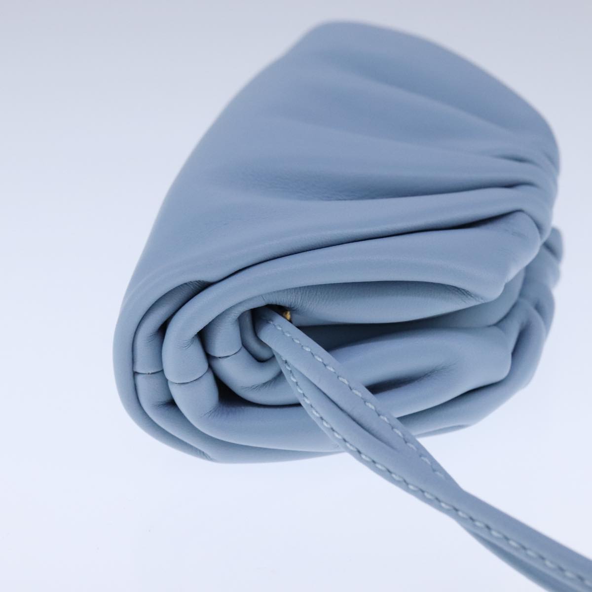 BOTTEGA VENETA The Pouch Leather Light Blue Auth 106740V