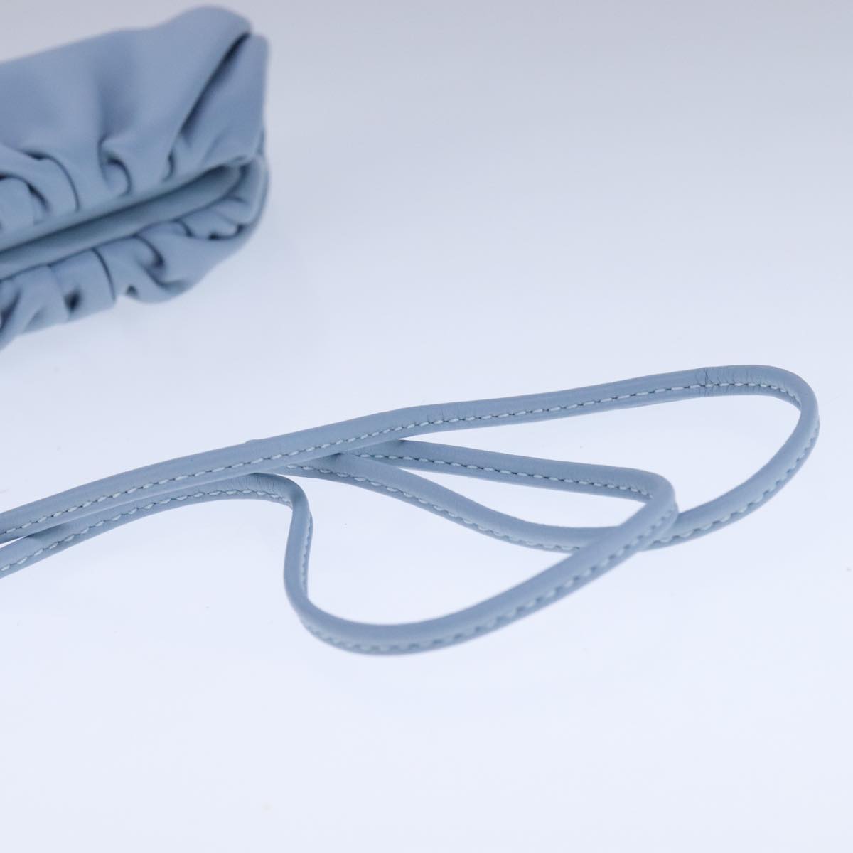 BOTTEGA VENETA The Pouch Leather Light Blue Auth 106740V