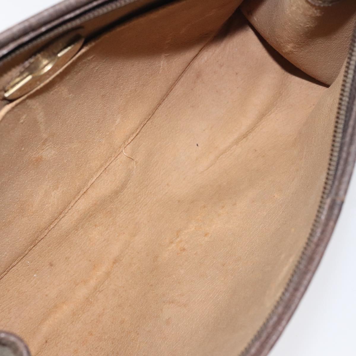 GUCCI GG Plus Supreme Clutch Bag PVC Beige Auth 106767