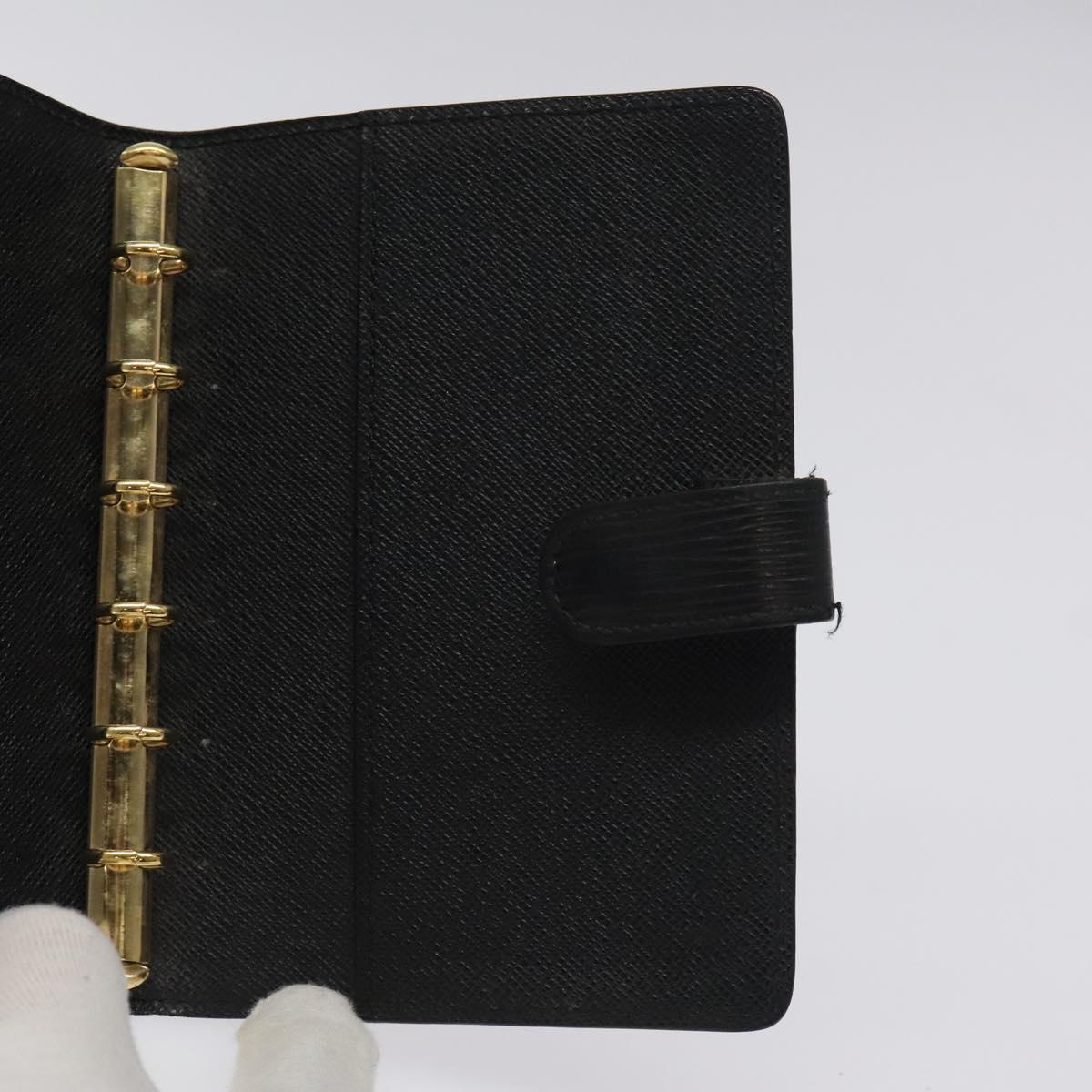 LOUIS VUITTON Epi Agenda PM Day Planner Cover Black R20052 LV Auth 106768